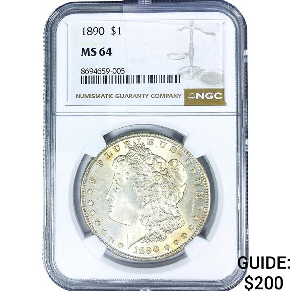 1890 Morgan Silver Dollar NGC MS64