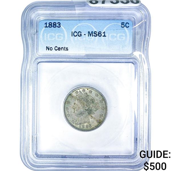 1883 Liberty Victory Nickel ICG MS61