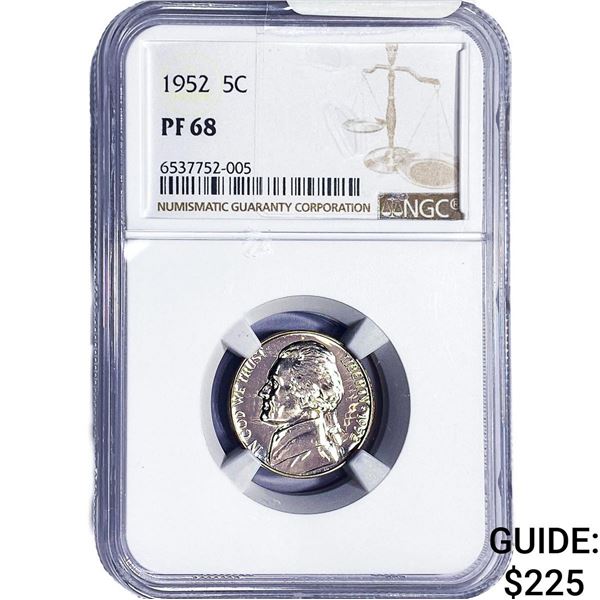 1952 Jefferson Nickel NGC PF68