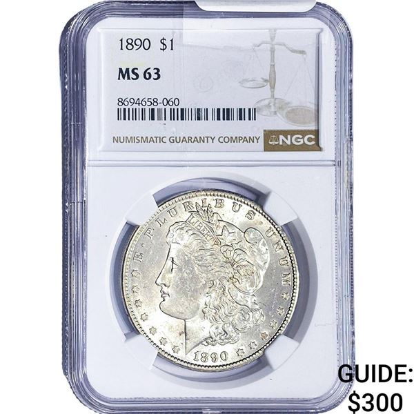 1890 Morgan Silver Dollar NGC MS63