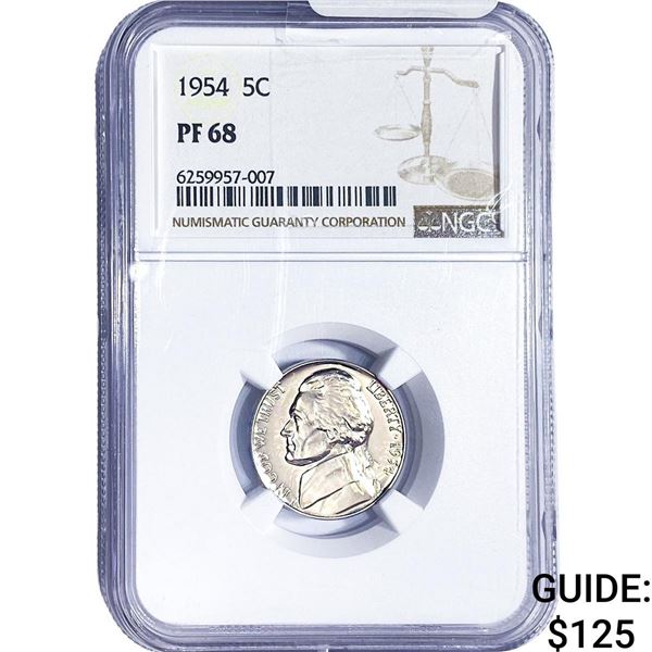1954 Jefferson Nickel NGC PF68