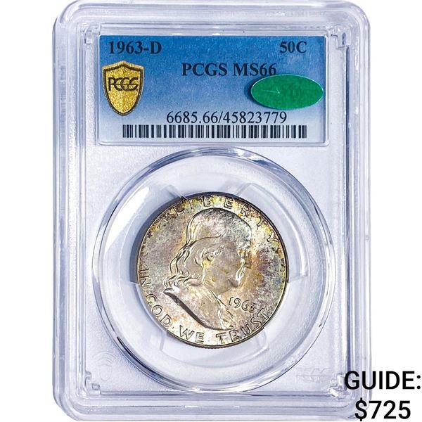 1963-D CAC Franklin Half Dollar PCGS MS66