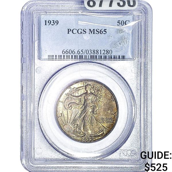 1939 Walking Liberty Half Dollar PCGS MS65