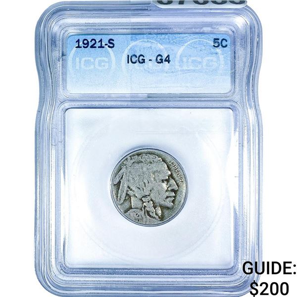 1921-S Buffalo Nickel ICG G4