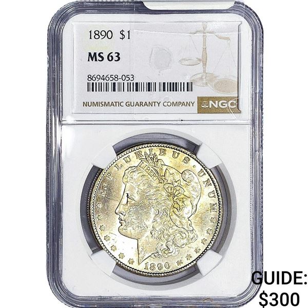 1890 Morgan Silver Dollar NGC MS63