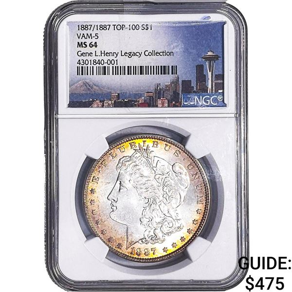 1887 Morgan Silver Dollar NGC MS64 VAM-5