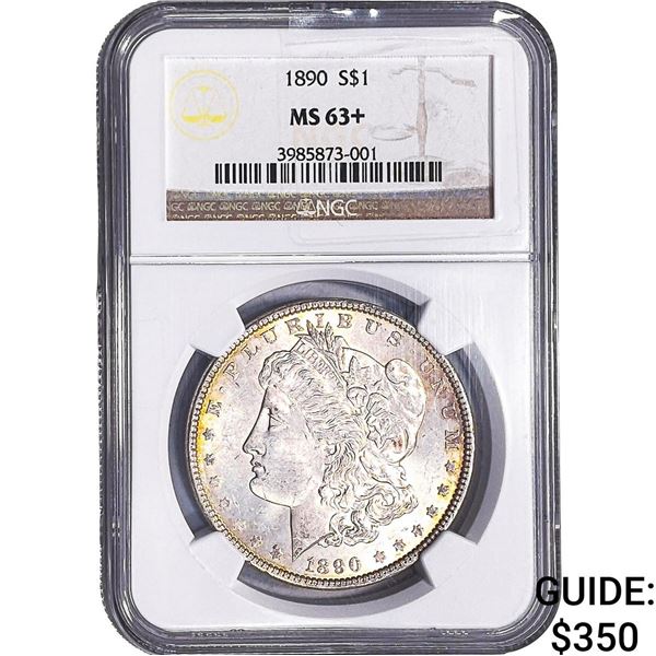 1890 Morgan Silver Dollar NGC MS63+