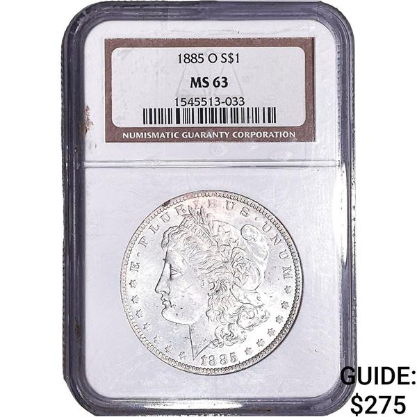 1885-O Morgan Silver Dollar NGC MS63