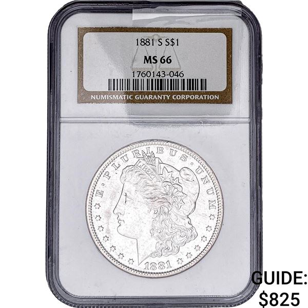 1881-S Morgan Silver Dollar NGC MS66