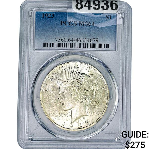 1923 Silver Peace Dollar PCGS MS64