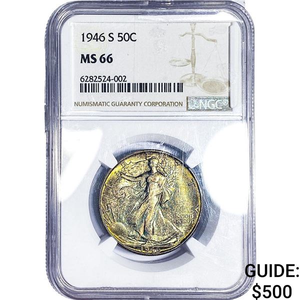 1946-S Walking Liberty Half Dollar NGC MS66