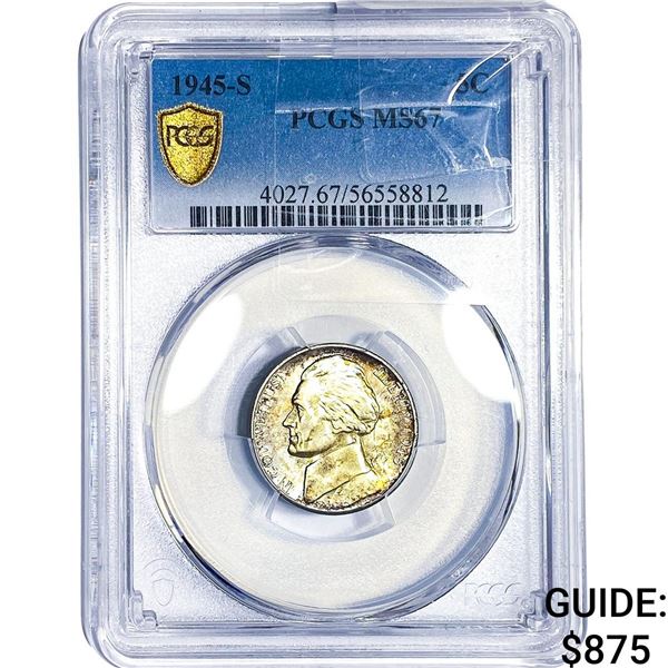 1945-S Jefferson Nickel PCGS MS67