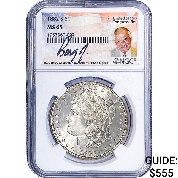 1882-S Morgan Silver Dollar NGC MS65