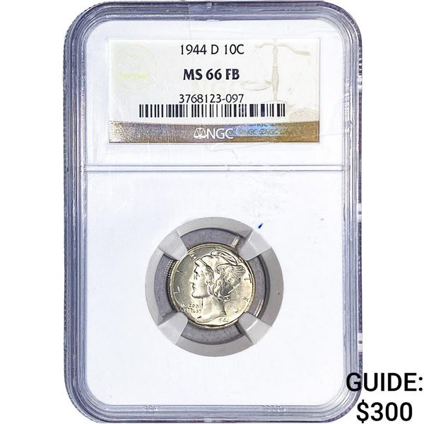 1944-D Mercury Silver Dime NGC MS66 FB