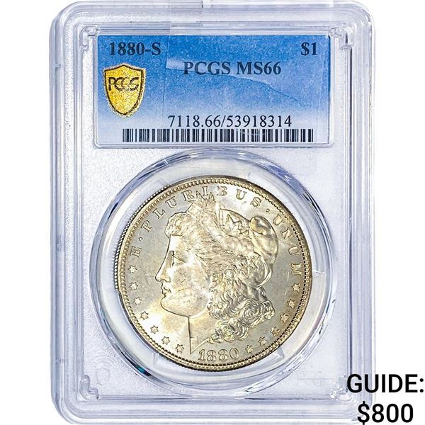 1880-S Morgan Silver Dollar PCGS MS66