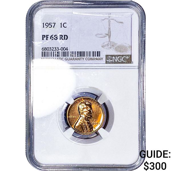 1957 Wheat Cent NGC PF68 RD