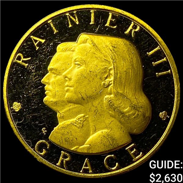 1966 Monaco Centenaire of Monte Carlo .2219oz Gold Medal
