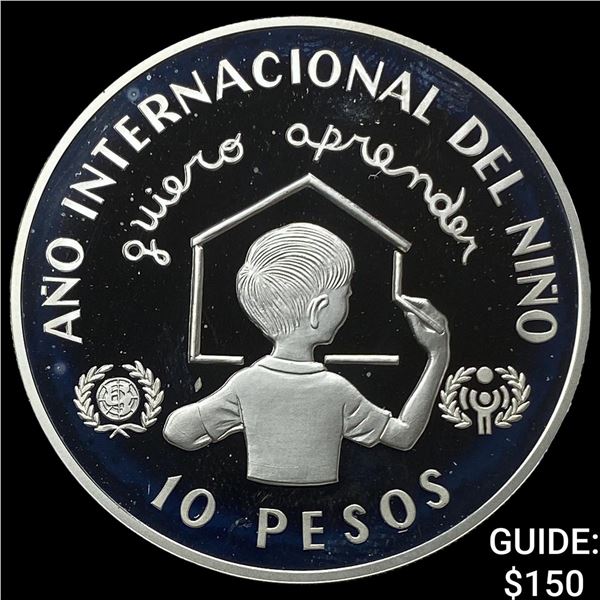 1982 Dominican Republic Silver 10 Pesos Proof