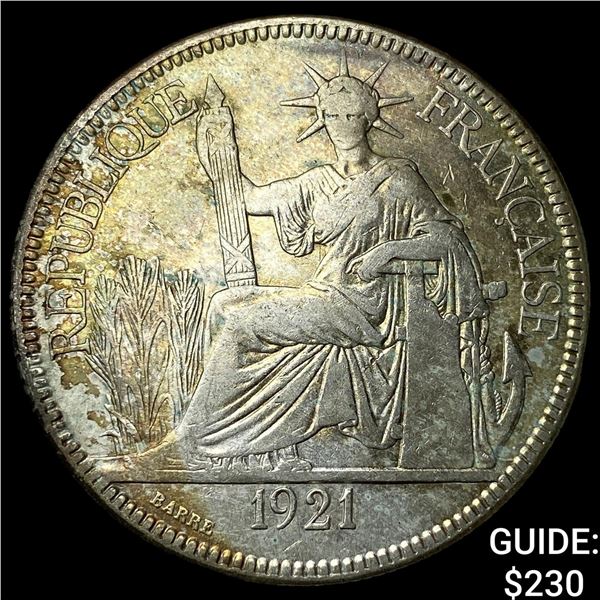 1921 French Indo-China .7813oz Silver Paistre