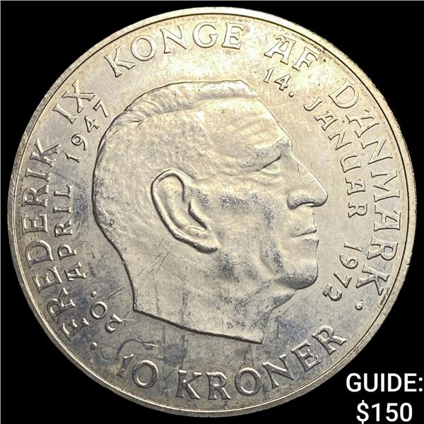 1972 Denmark Silver 10 Kroner