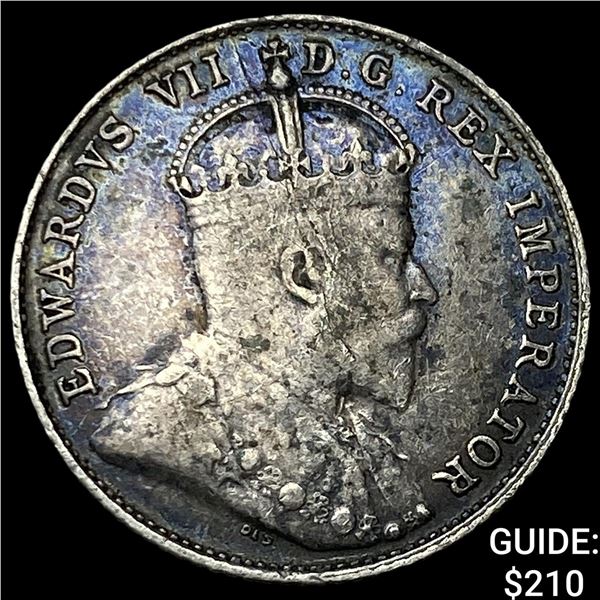 1905 Canada Silver 10 Cents - Edward VII NEARLY UNCIRCULATED