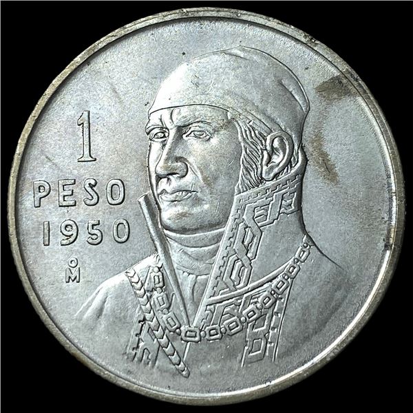 1950 Mexico Silver 1 Peso