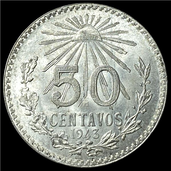 1943 Mexico Silver 50 Centavos