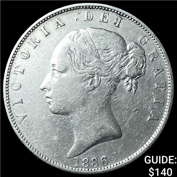 1886 Great Britain Silver 1/2 Crown