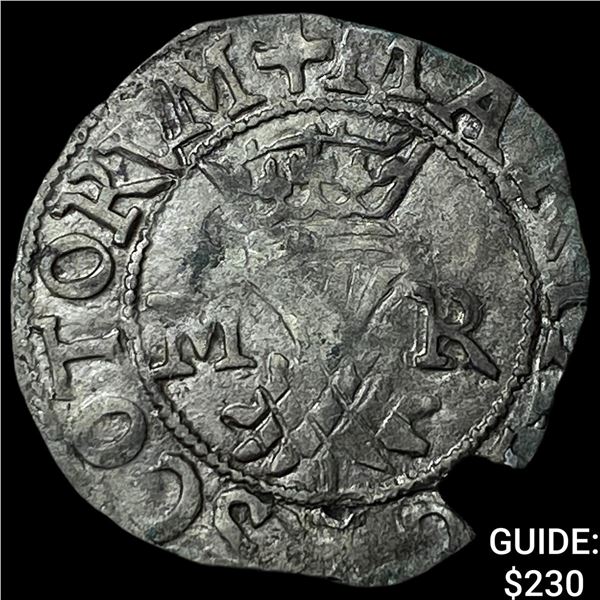Scottland Mary 1542-67 Silver Bawbee [6 Pence]