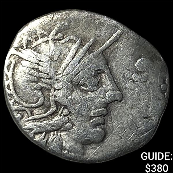 Roman C. Porcius Cato 123 BC Silver Denarius