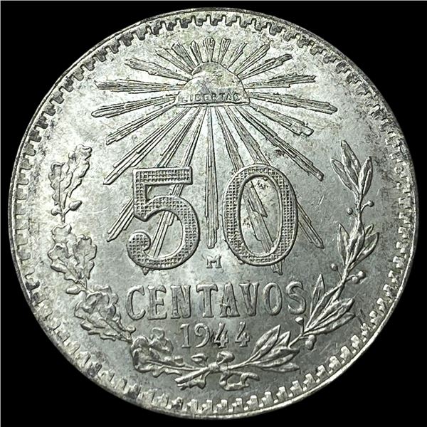 1944 Mexico Silver 50 Centavos