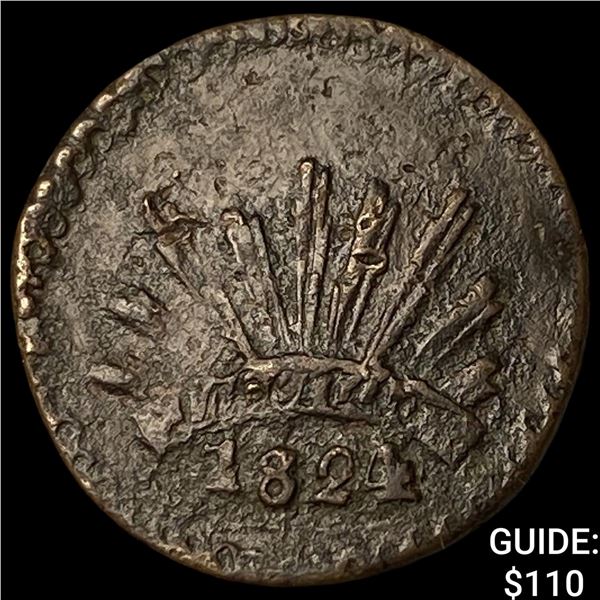 1824 Mexico Durango 1/8 Copper Real