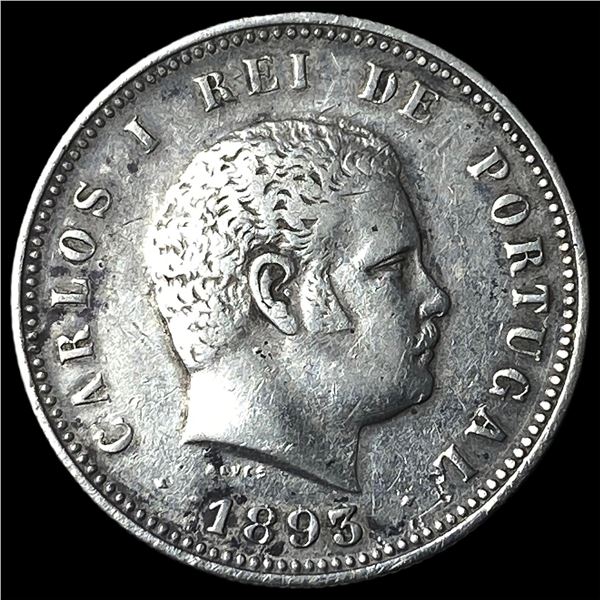 1893 Portugal Silver 200 Reis KM 534
