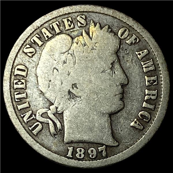1897-S Silver Barber Dime NICELY CIRCULATED
