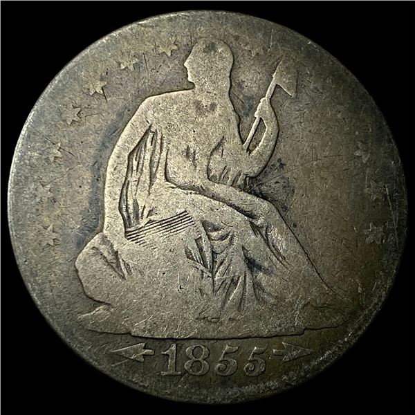 1855 Arrows Seated Liberty Half Dollar NICELY CIRCULATED