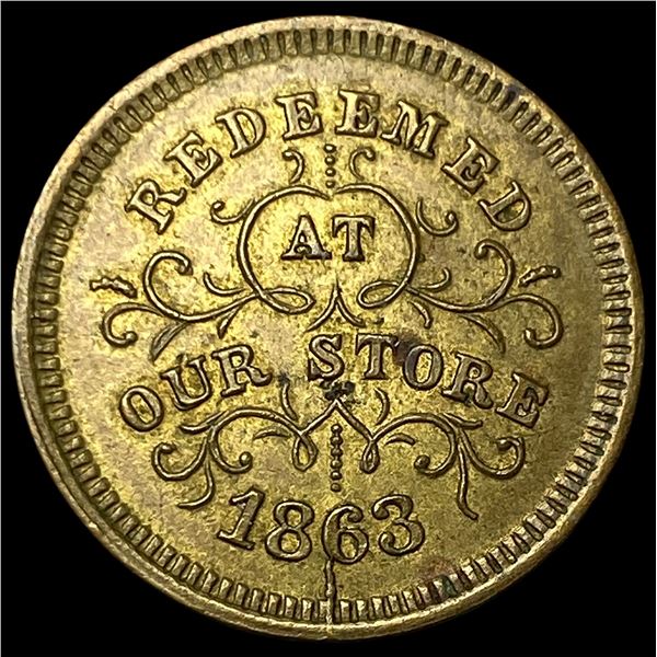 1863 Civil War Token Troy NY CLOSELY UNCIRCULATED