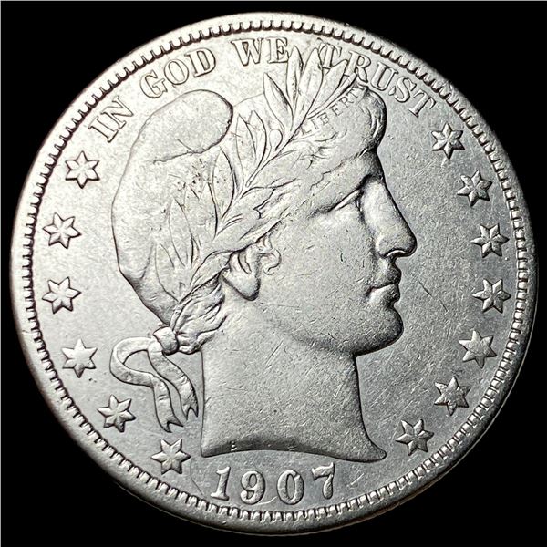 1907-D Silver Barber Half Dollar LIGHTLY CIRCULATED