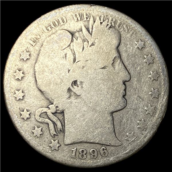 1896-S Silver Barber Half Dollar NICELY CIRCULATED