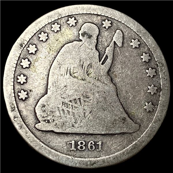 1861 Seated Liberty Quarter NICELY CIRCULATED