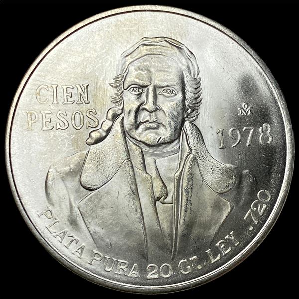 1978 Mexico Silver 100 Pesos CHOICE BU
