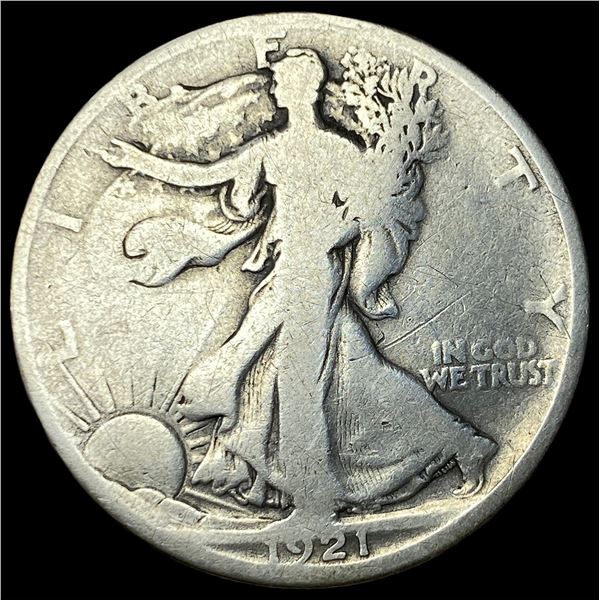 1921-D Silver Walking Liberty Half Dollar NICELY CIRCULATED