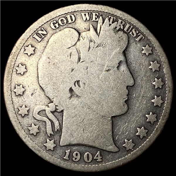 1904-S Silver Barber Half Dollar NICELY CIRCULATED