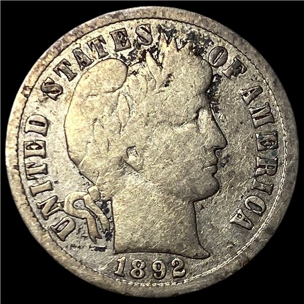 1892-S Silver Barber Dime NICELY CIRCULATED