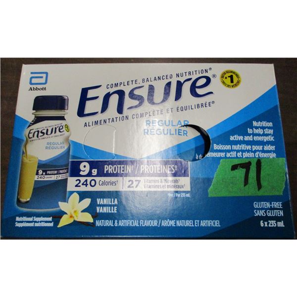 REGULAR VANILLA ENSURE DRINK (6 BOTTLES X 235 ML)