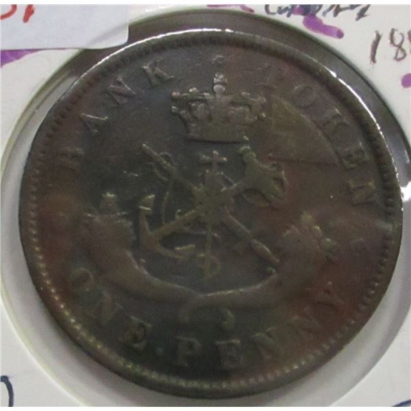 1850 BANK OF UPPER CANADA PENNY TOKEN