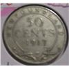Image 1 : 1917 NEWFOUNDLAND KING GEORGE V SILVER HALF DOLLAR