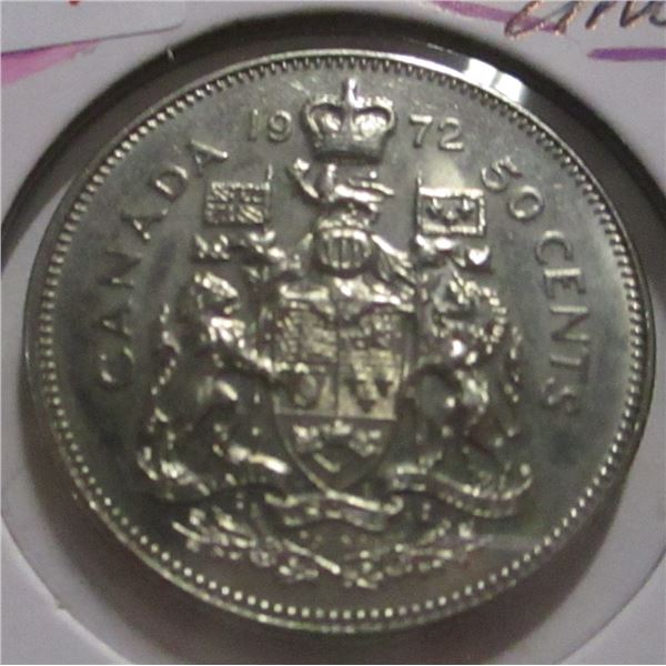 1972 UNCIRCULATED CANADA HALF DOLLAR