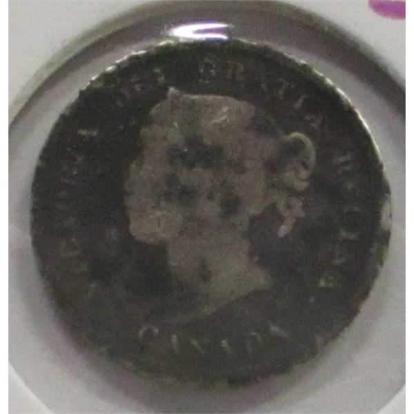1899 CANADA VICTORIAN SILVER FIVE CENT