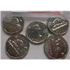 Image 1 : LOT OF FIVE 1961 CH/BU 12 SIDED CANADA NICKELS