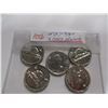 Image 5 : LOT OF FIVE 1961 CH/BU 12 SIDED CANADA NICKELS